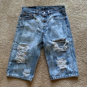 Distressed Levi Denim Shorts